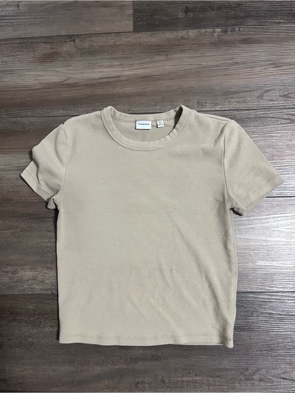 Sunday Best Beige Crewneck Short Sleeve Tee